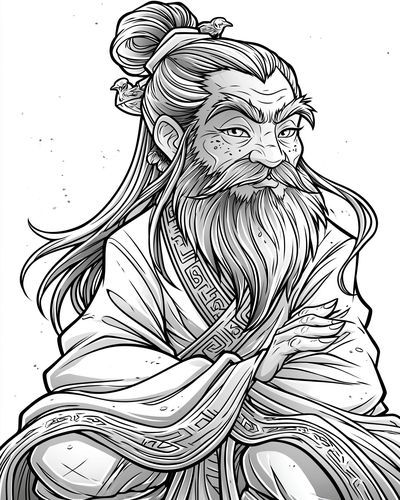 Samurai Elder Ink Poster. poster