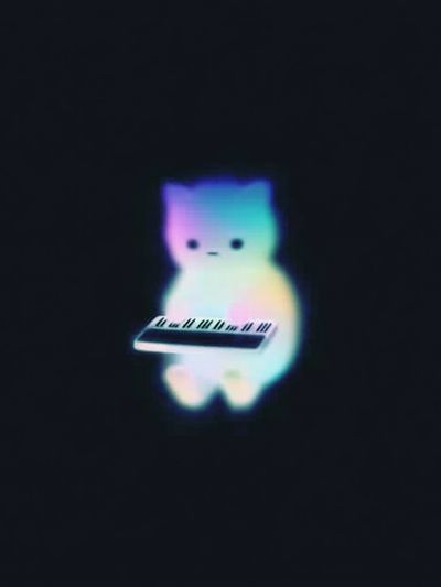 Neon Cat Keyboard Poster. poster print