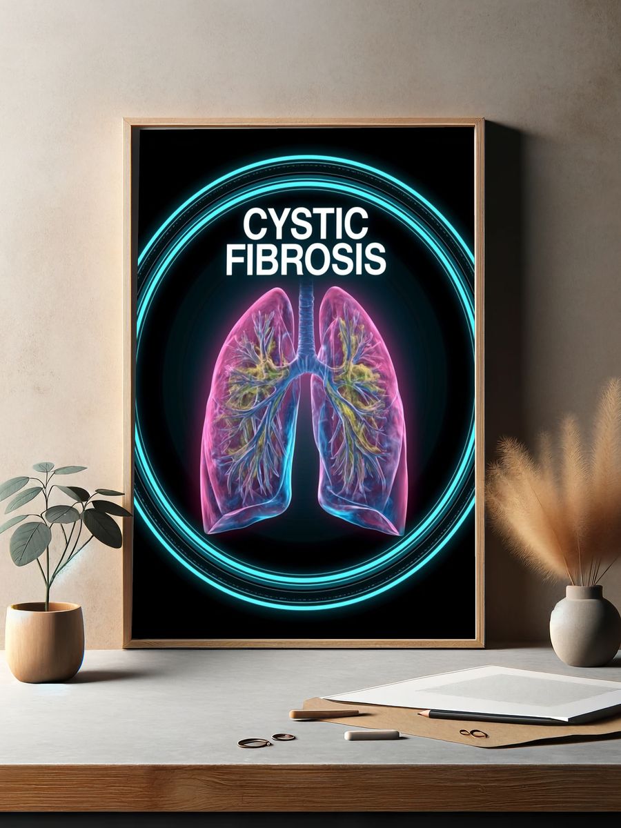 Cystic Fibrosis Medical Illustration Poster. — room view 2