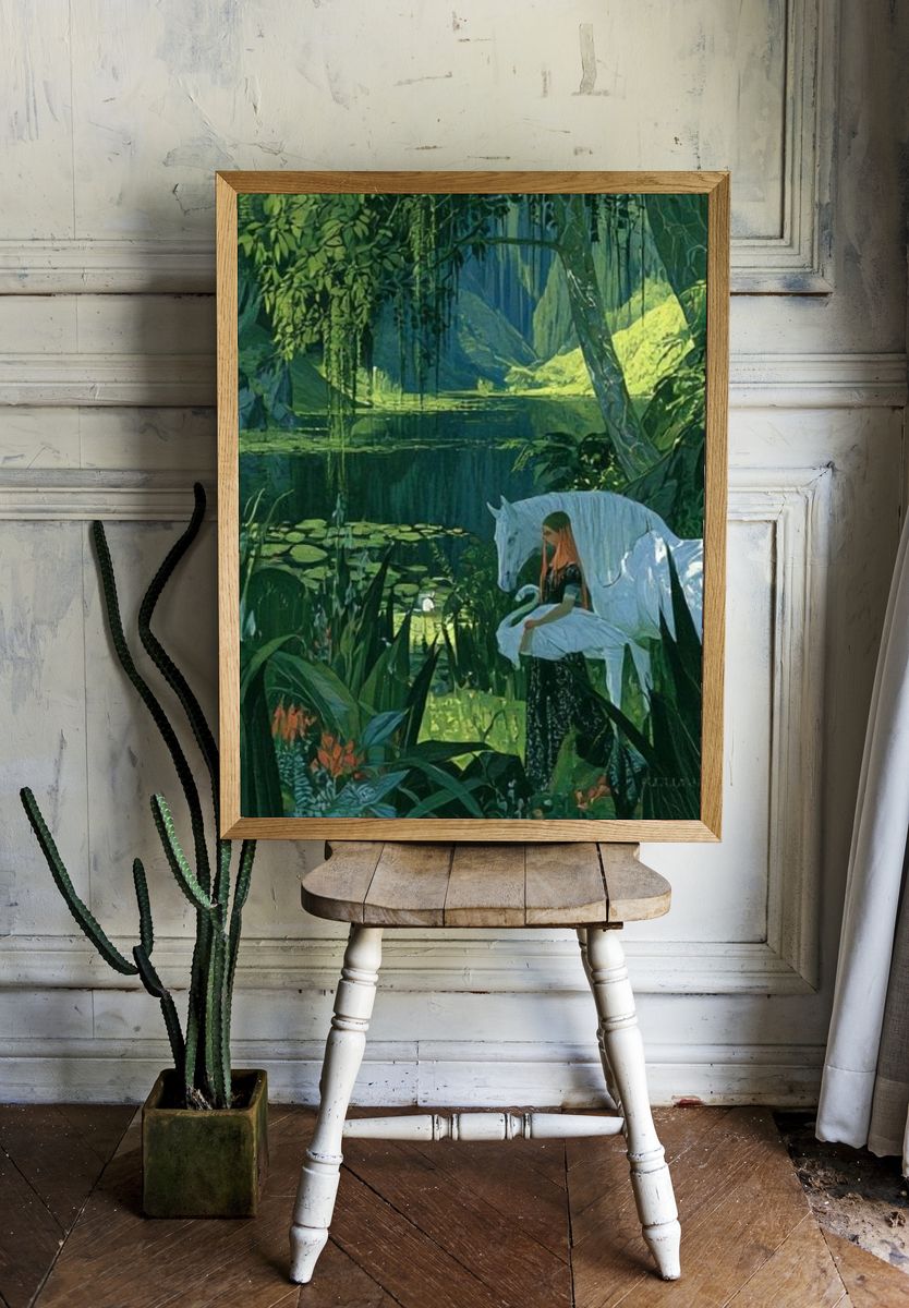 Enchanted Jungle Horse Print. room preview