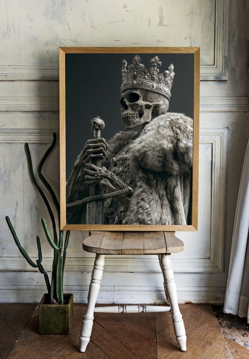 Skeleton King — Dark Fantasy Print. room preview