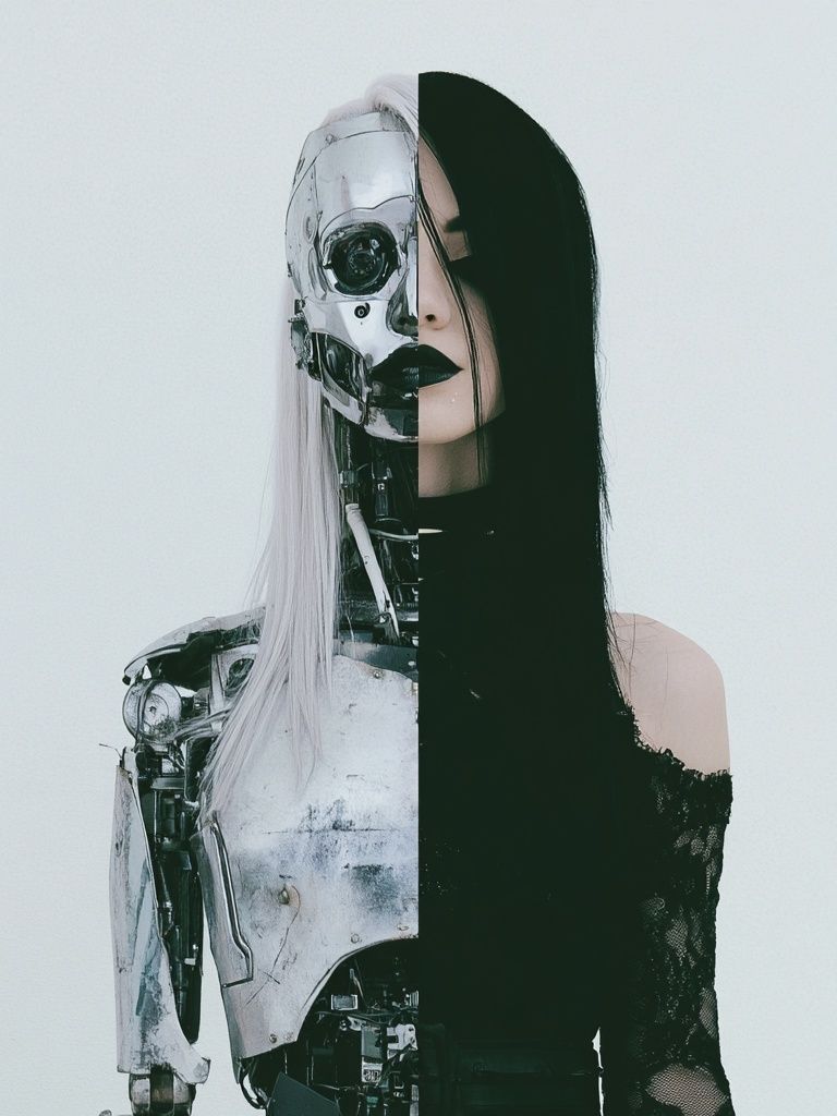 Cybernetic Woman Portrait Print. poster detail