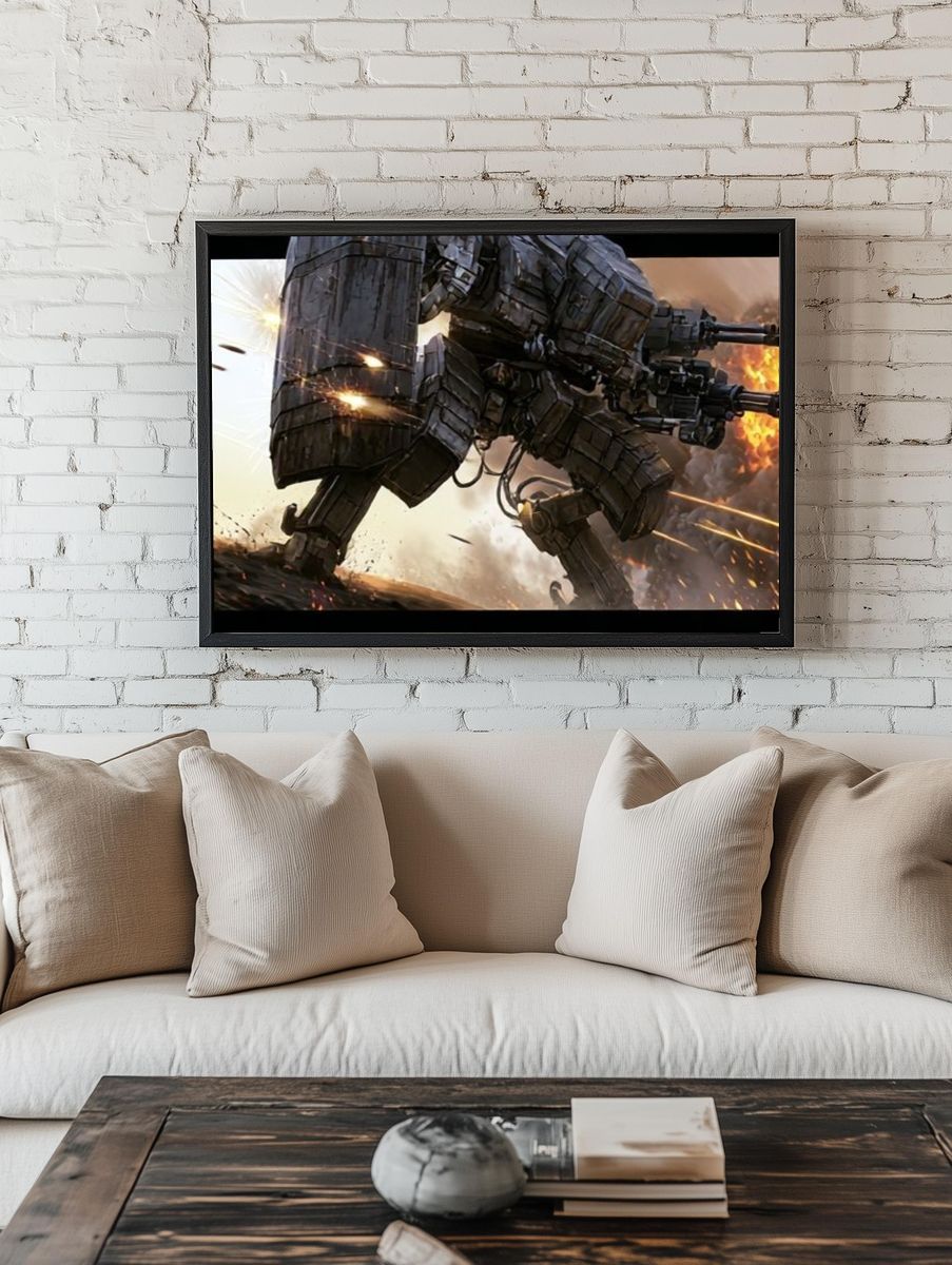 Mech Battle Action Poster. room preview