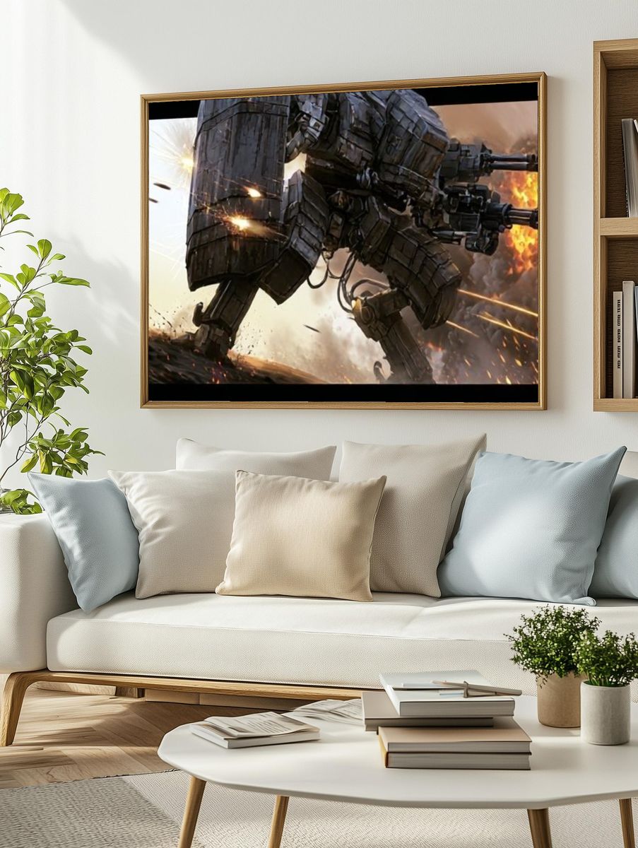 Mech Battle Action Poster. — room view 2