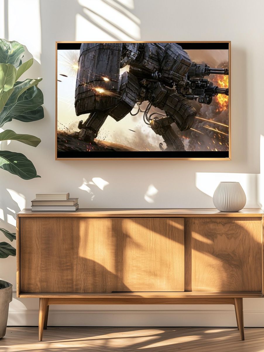 Mech Battle Action Poster. — room view 3