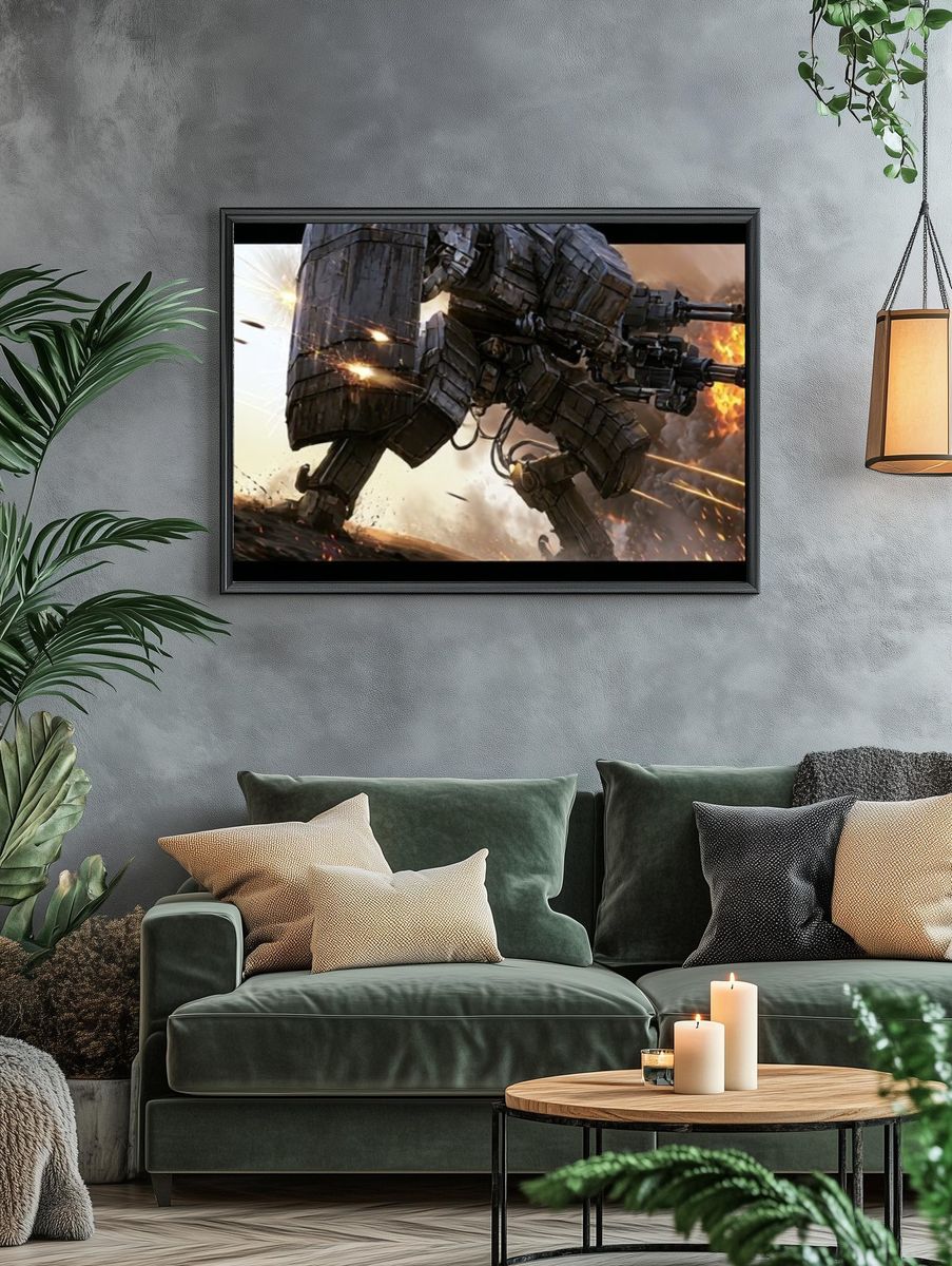 Mech Battle Action Poster. — room view 4