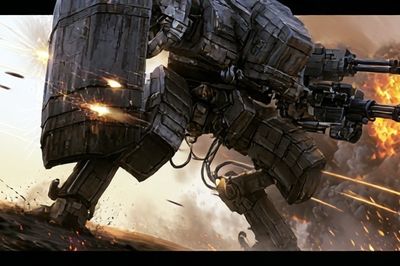 Mech Battle Action Poster.