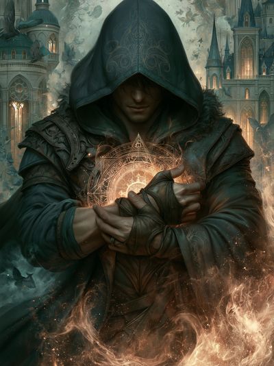Hooded Mage Fantasy Poster.