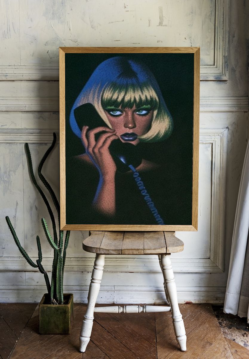 Neon Bob Portrait Print. — room view 1
