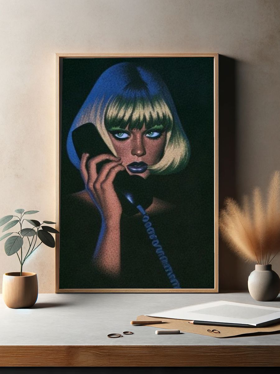 Neon Bob Portrait Print. — room view 2