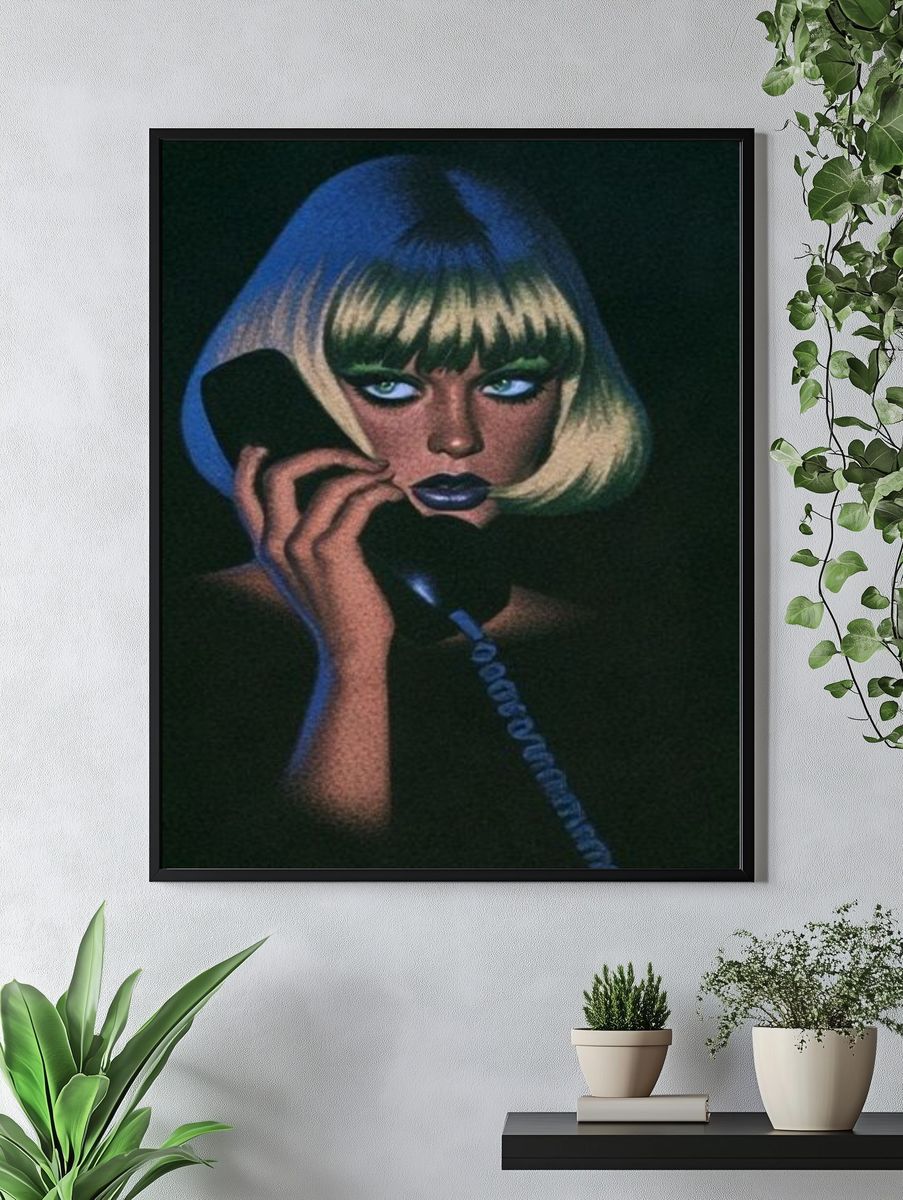 Neon Bob Portrait Print. — room view 4