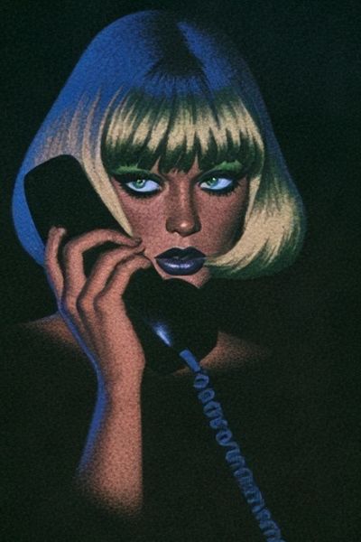 Neon Bob Portrait Print. poster