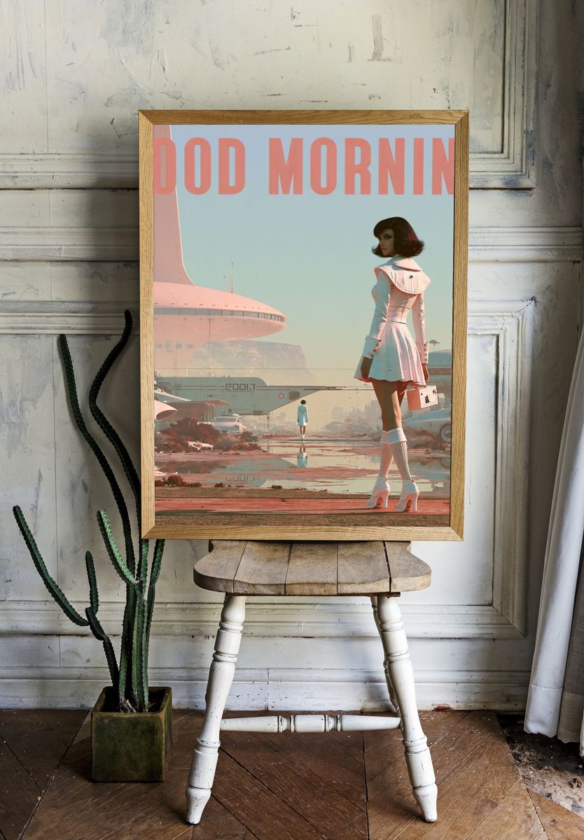 Good Morning Retro Sci-Fi Poster. room preview