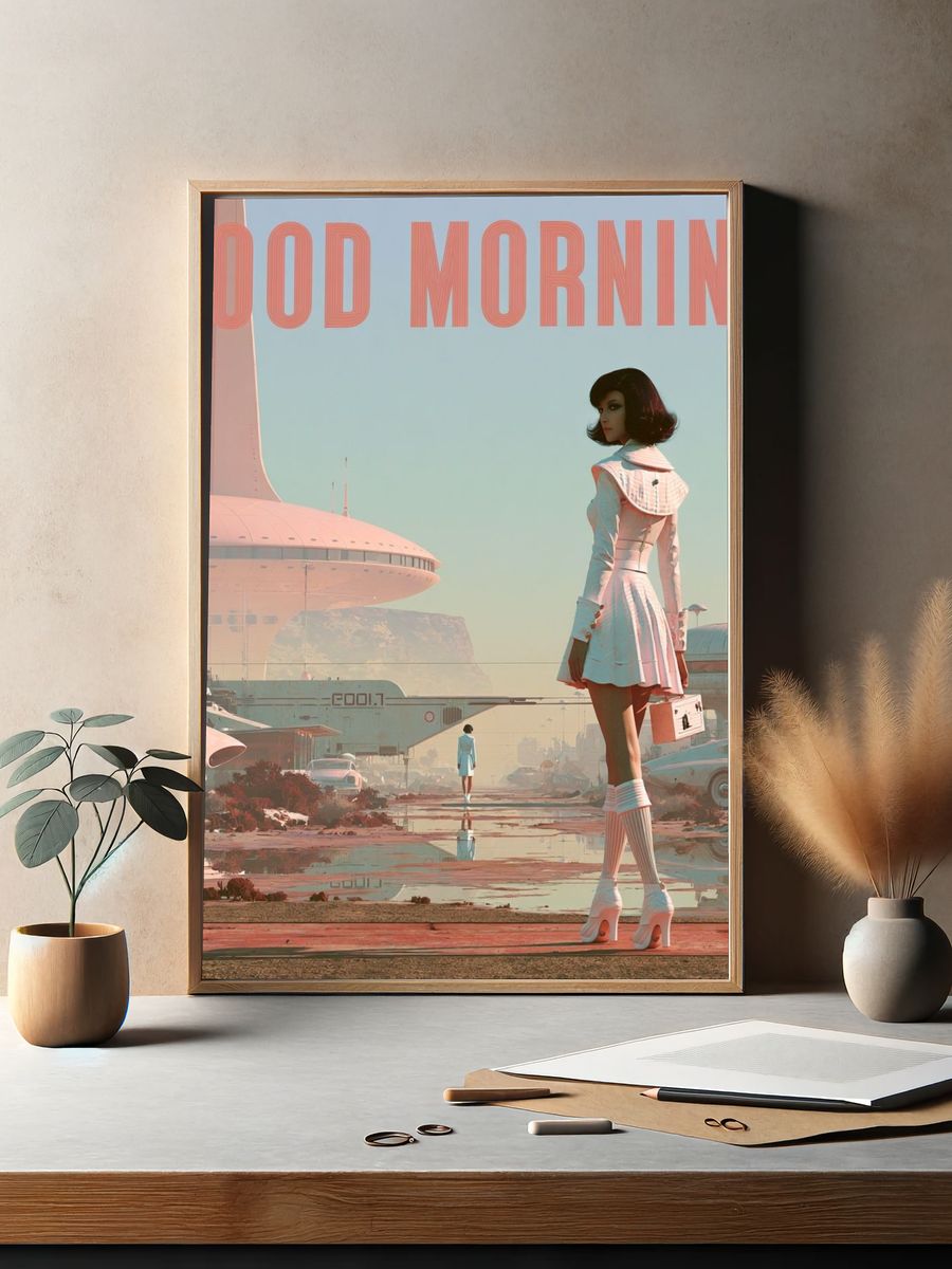Good Morning Retro Sci-Fi Poster. — room view 2