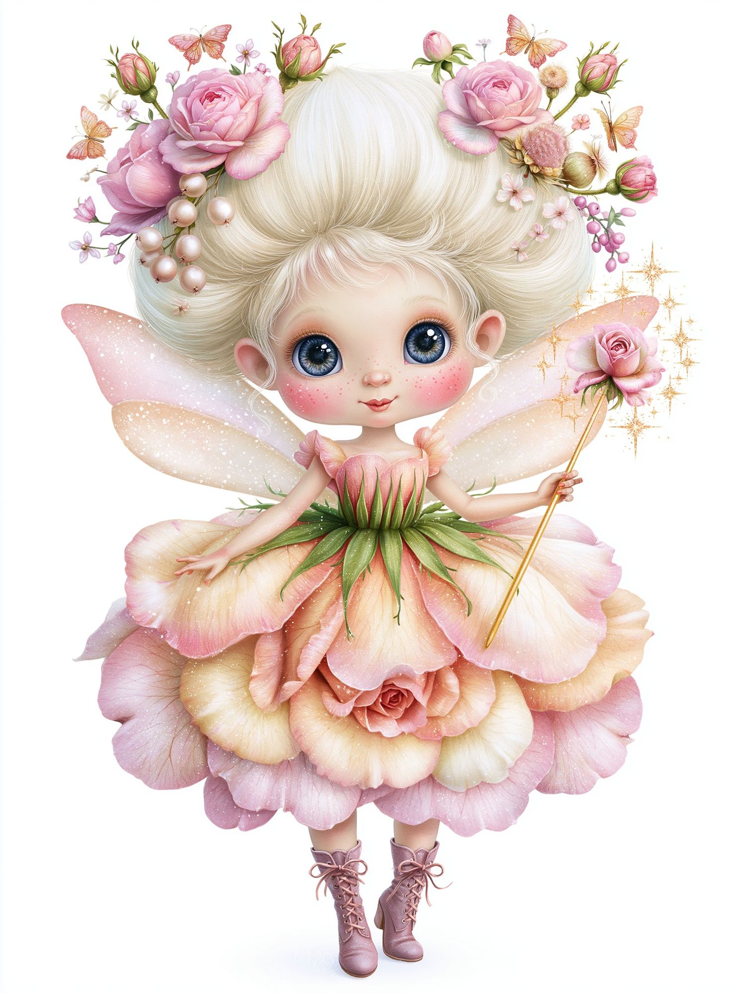 Floral Fairy Illustration Poster. poster — illustration art