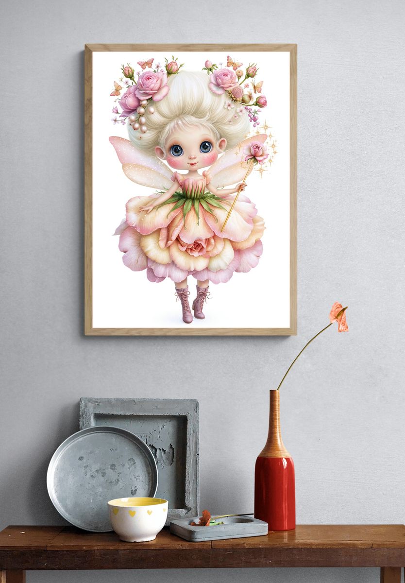 Floral Fairy Illustration Poster. — room view 3