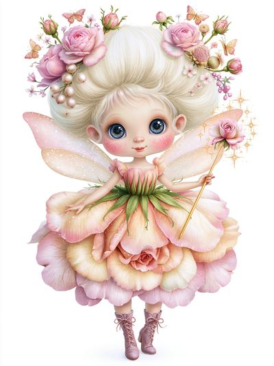Floral Fairy Illustration Poster.
