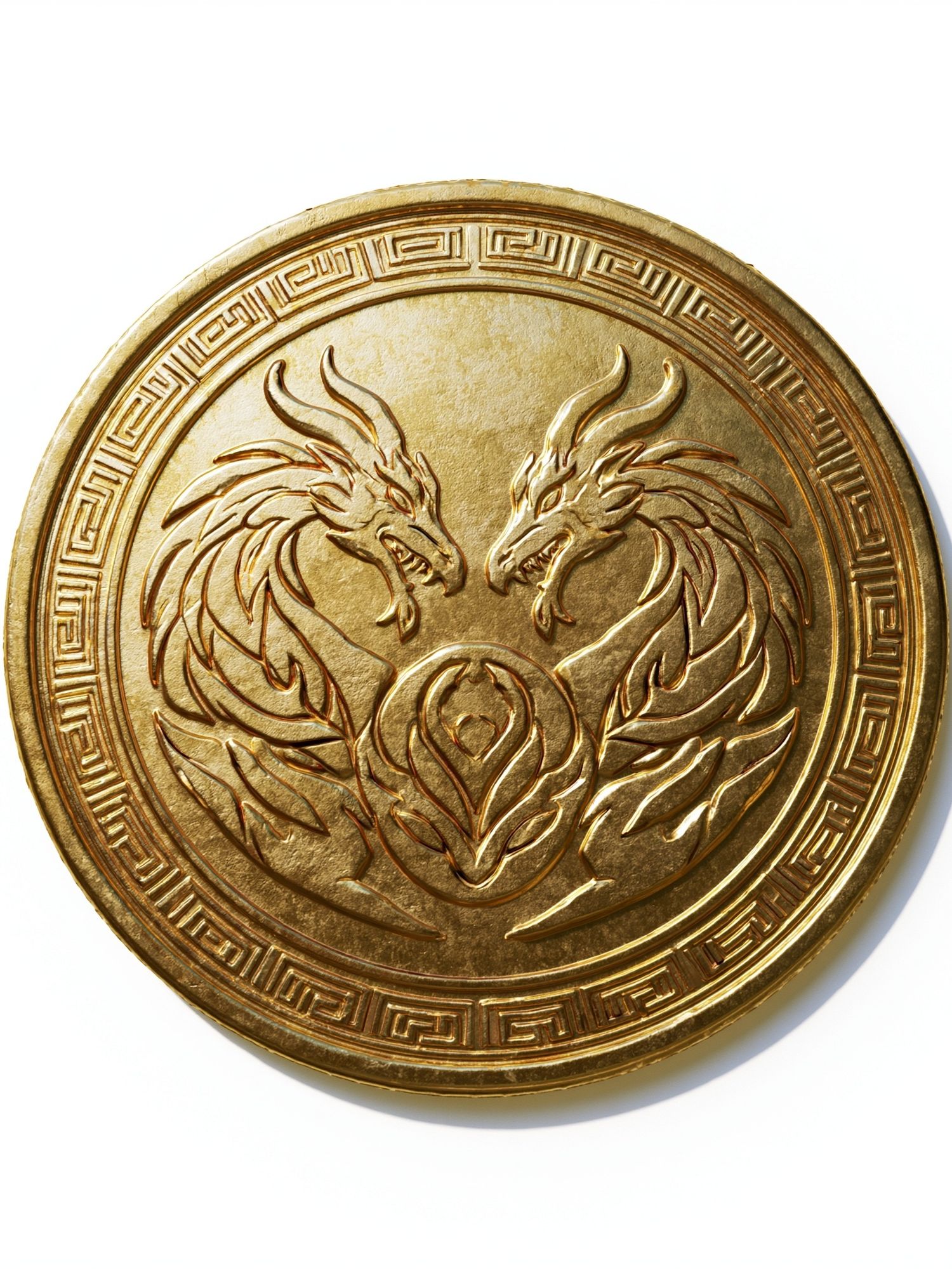 Golden Dragon Emblem Illustration Poster. poster detail