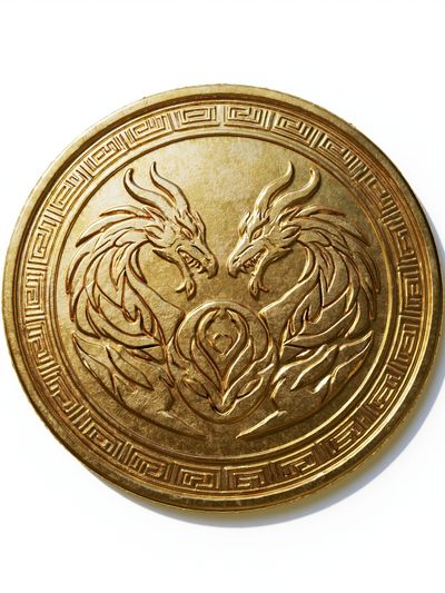 Golden Dragon Emblem Illustration Poster. poster