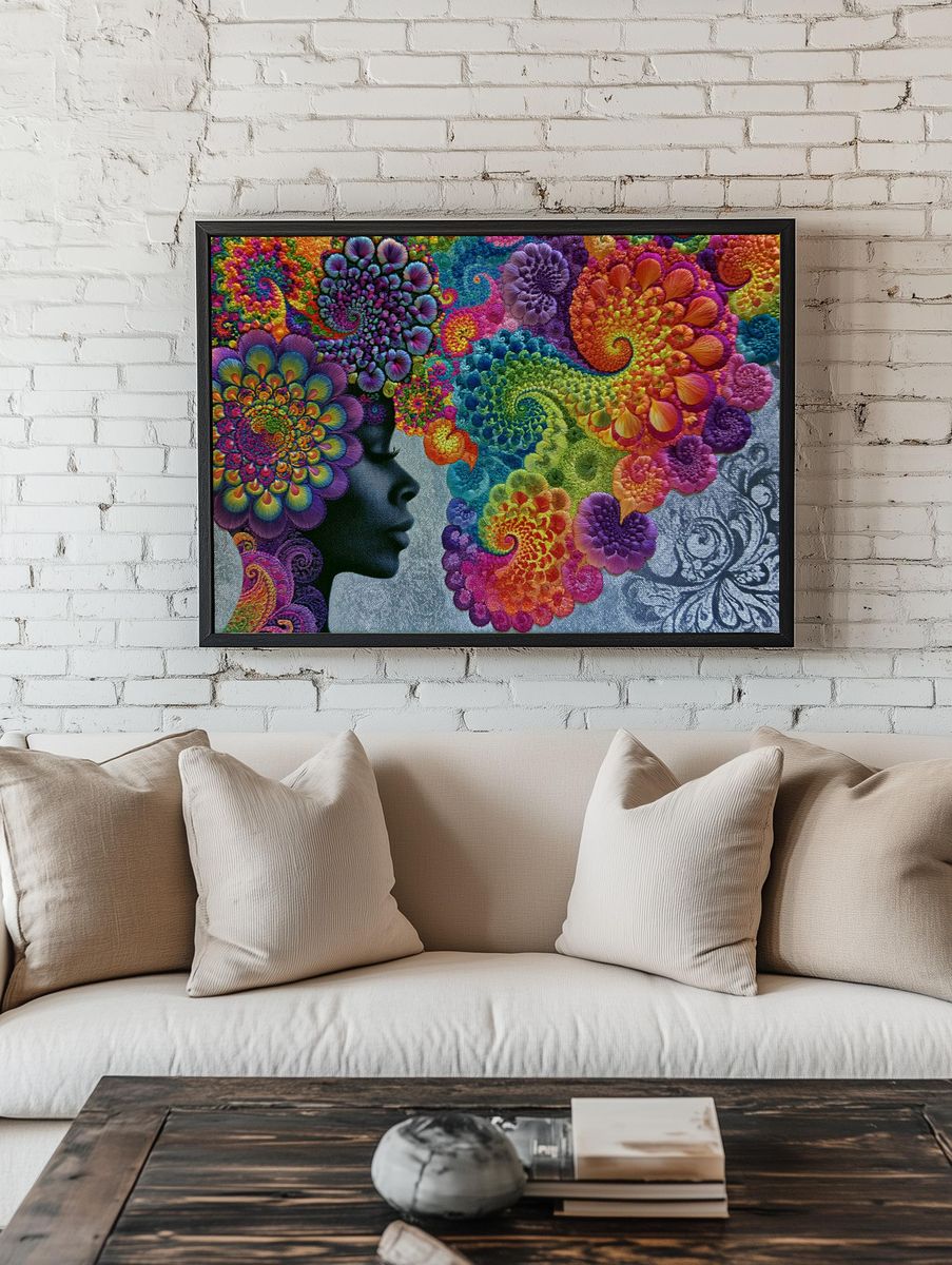 Colorful Floral Mind Poster. room preview