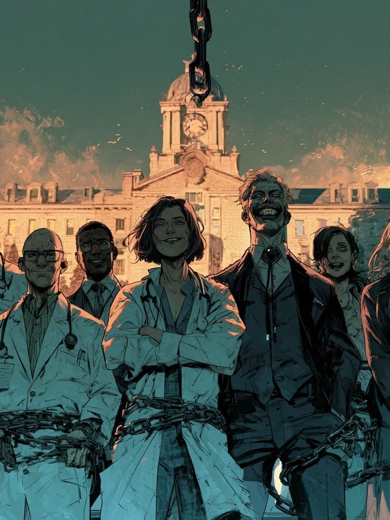 Dark Academia Doctors Illustration Poster. poster — illustration art