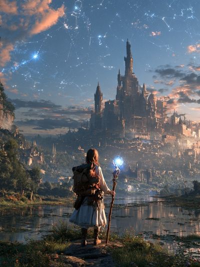 Fantasy Castle at Dawn Print.