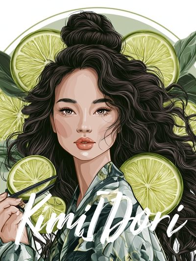 Lime Portrait Illustration Poster.