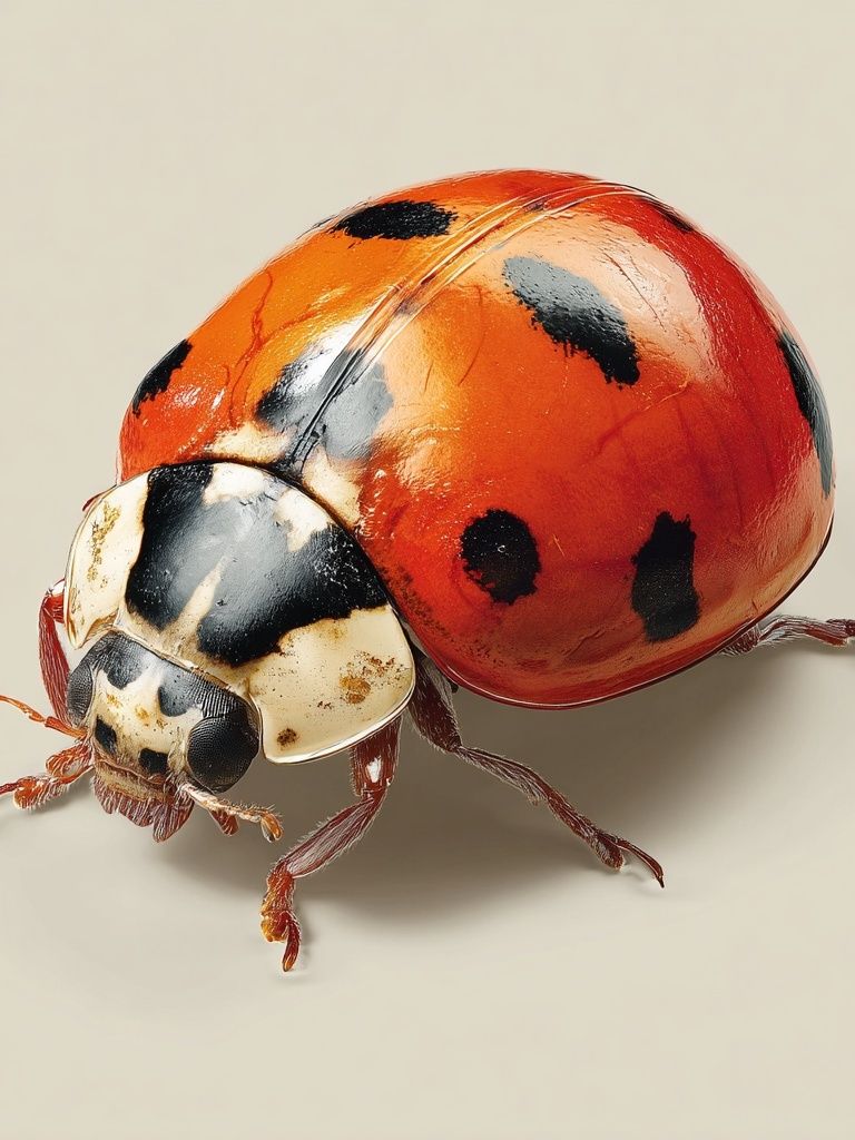Ladybug Macro Illustration Poster. poster detail