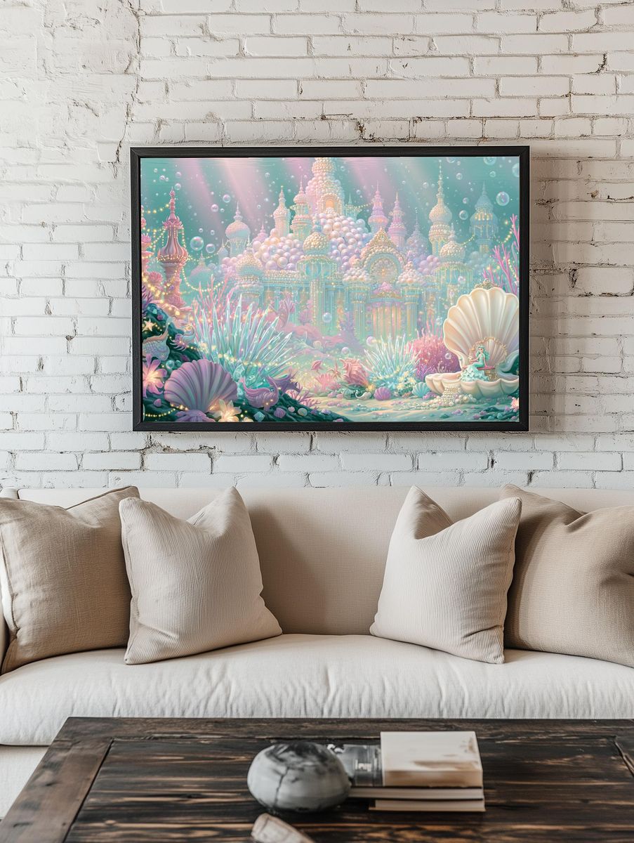 Enchanted Undersea Palace Print. room preview