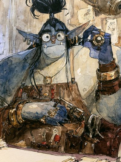 Goblin Artificer Watercolor Print.