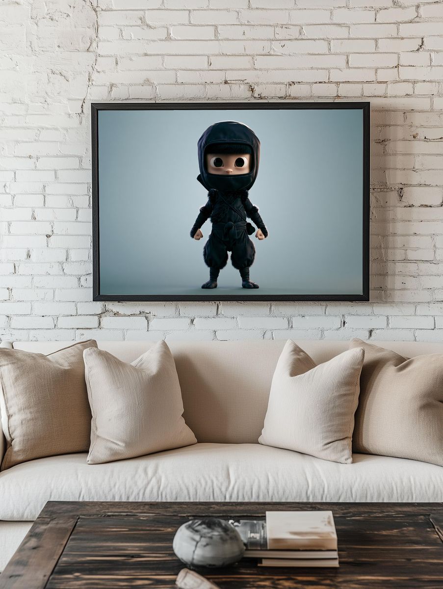 Cute Ninja Character Illustration Poster. room preview