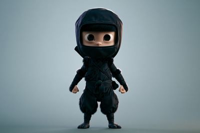 Cute Ninja Character Illustration Poster.