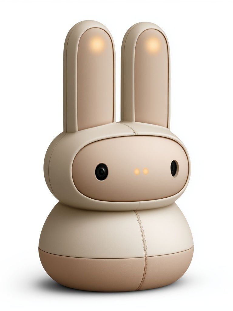 Cute Bunny Robot Illustration Poster. poster — illustration art