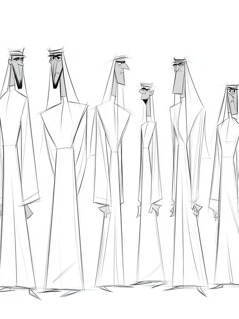 Arabian Men Sketch Illustration Poster. poster — illustration art