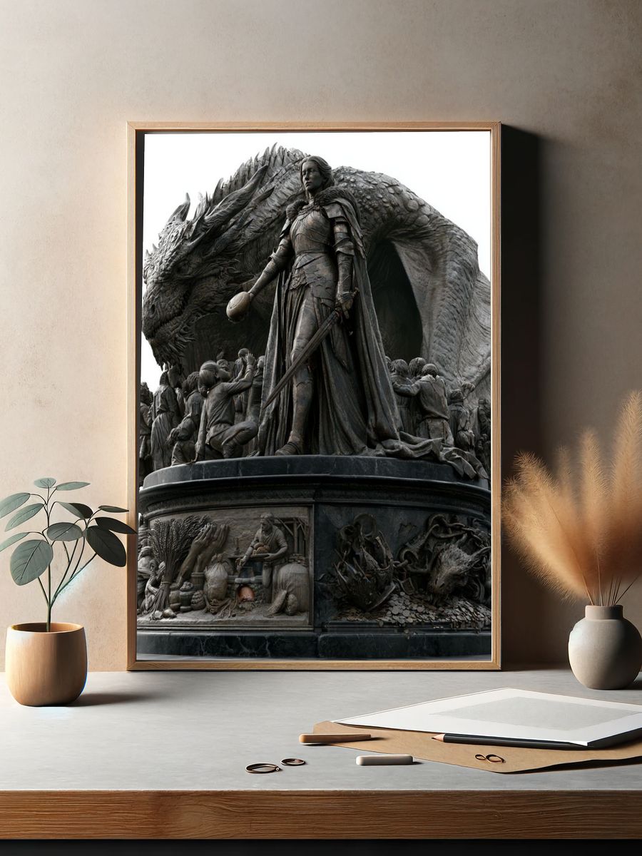 Dragon Guardian Sculpture Print. — room view 2