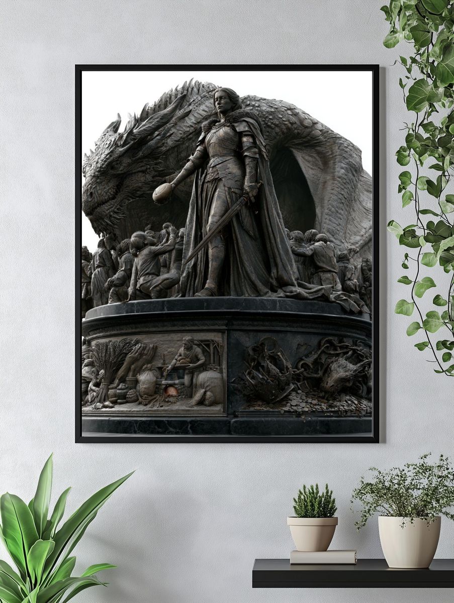Dragon Guardian Sculpture Print. — room view 4