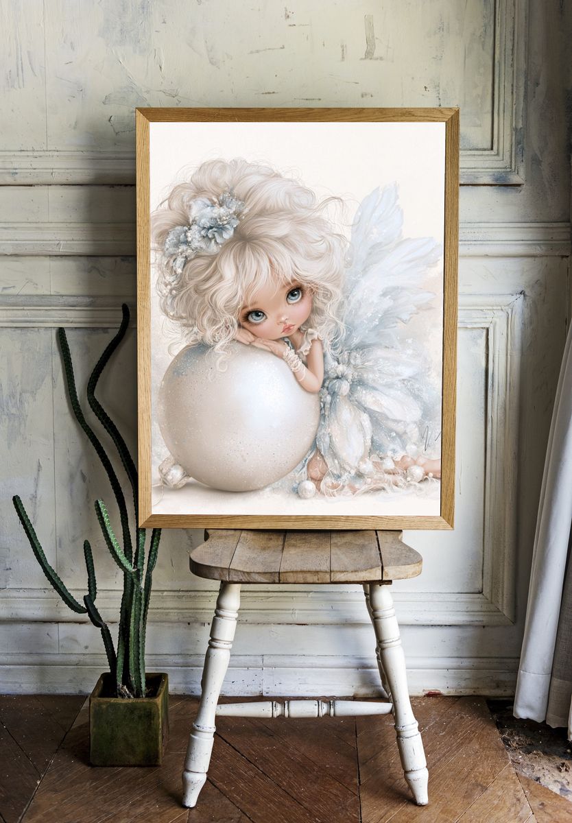 Winter Fairy Doll Illustration Poster. room preview