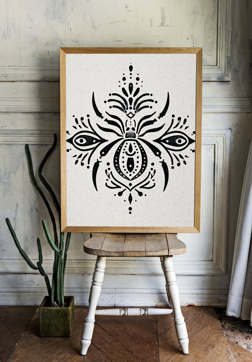 Ornamental Beetle Illustration Poster. room preview