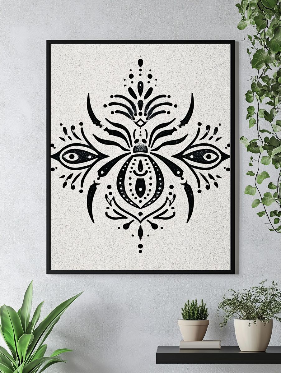 Ornamental Beetle Illustration Poster. — room view 4