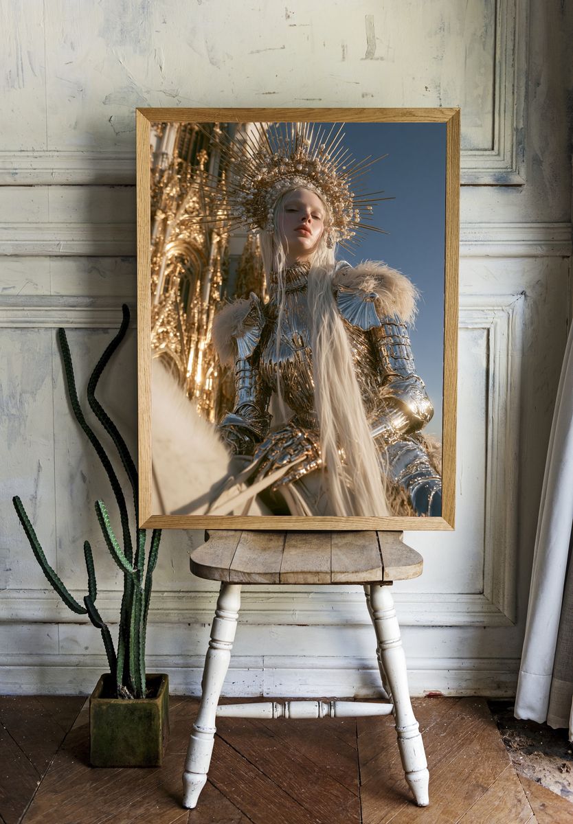 Gilded Celestial Portrait Print. — room view 1