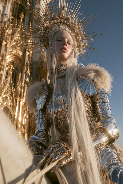 Gilded Celestial Portrait Print. poster