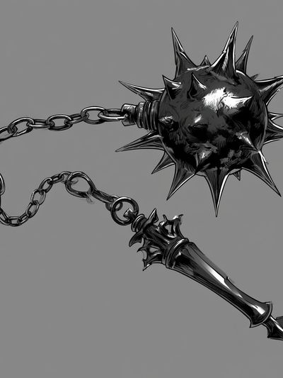 Spiked Mace Illustration Poster. poster