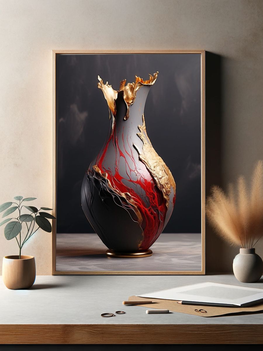 Abstract Glass Vase Poster. — room view 2