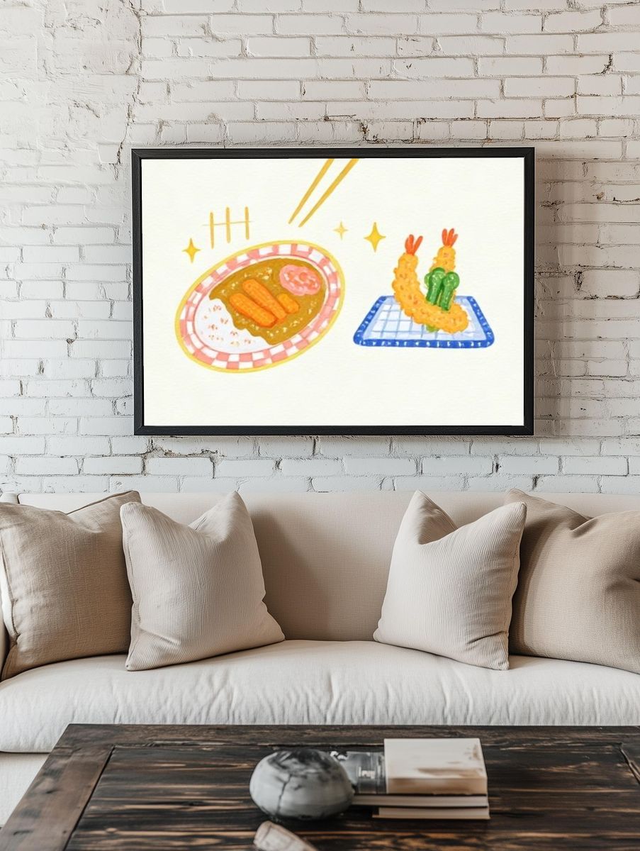 Sushi Watercolor Illustration Poster. room preview
