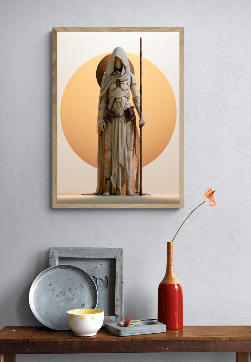 Desert Guardian Digital Art Poster. — room view 3