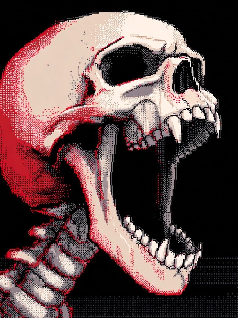 Screaming Skull Digital Art Poster. poster — illustration art