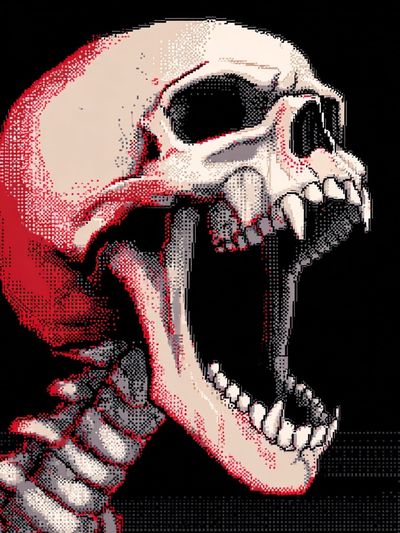 Screaming Skull Digital Art Poster.