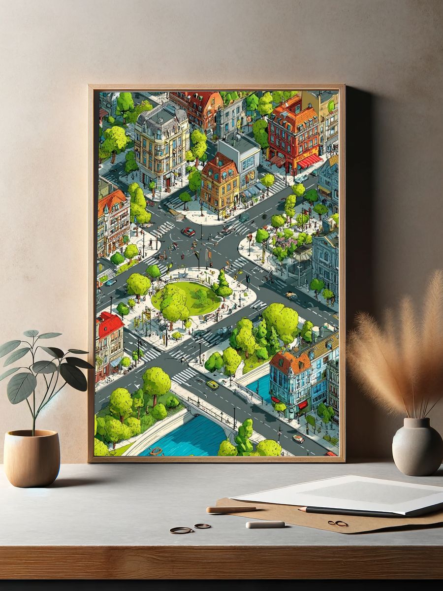 Isometric City Park Poster. — room view 2