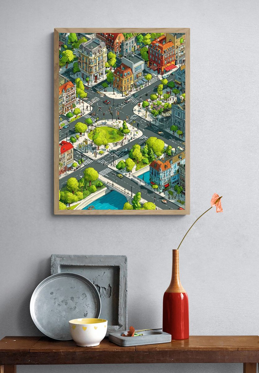 Isometric City Park Poster. — room view 3