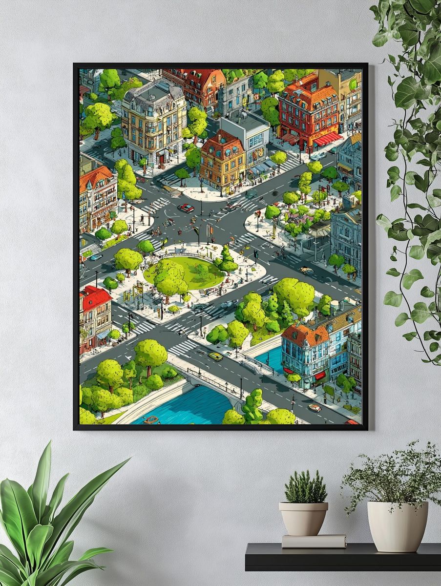 Isometric City Park Poster. — room view 4